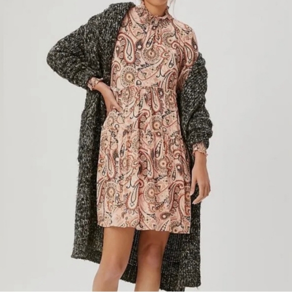 Anthropologie Cady Long Sleeve Paisley Tunic Dress - S - Picture 3 of 10